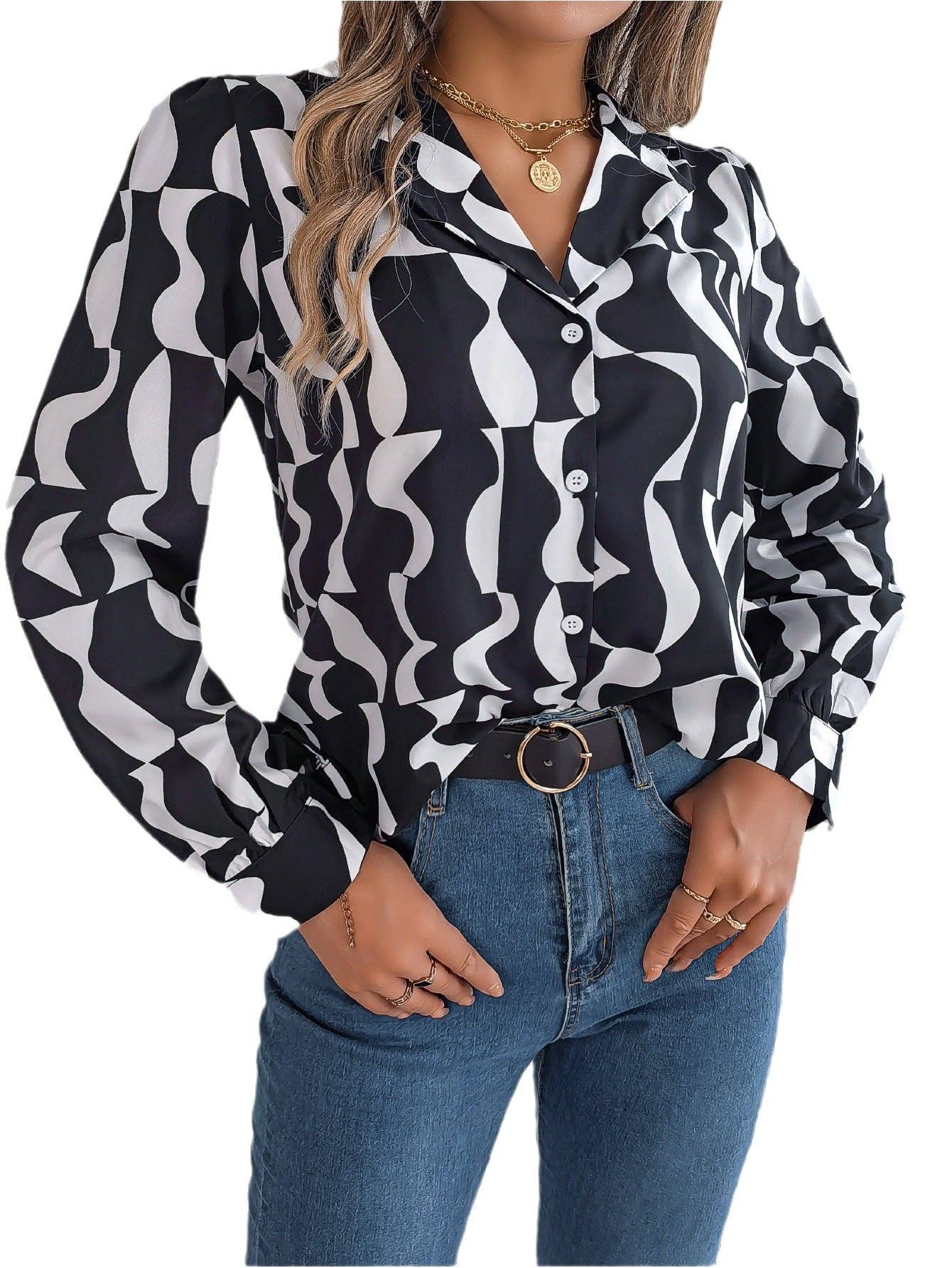 Lovesoft Casual Blouse Long Sleeve Button