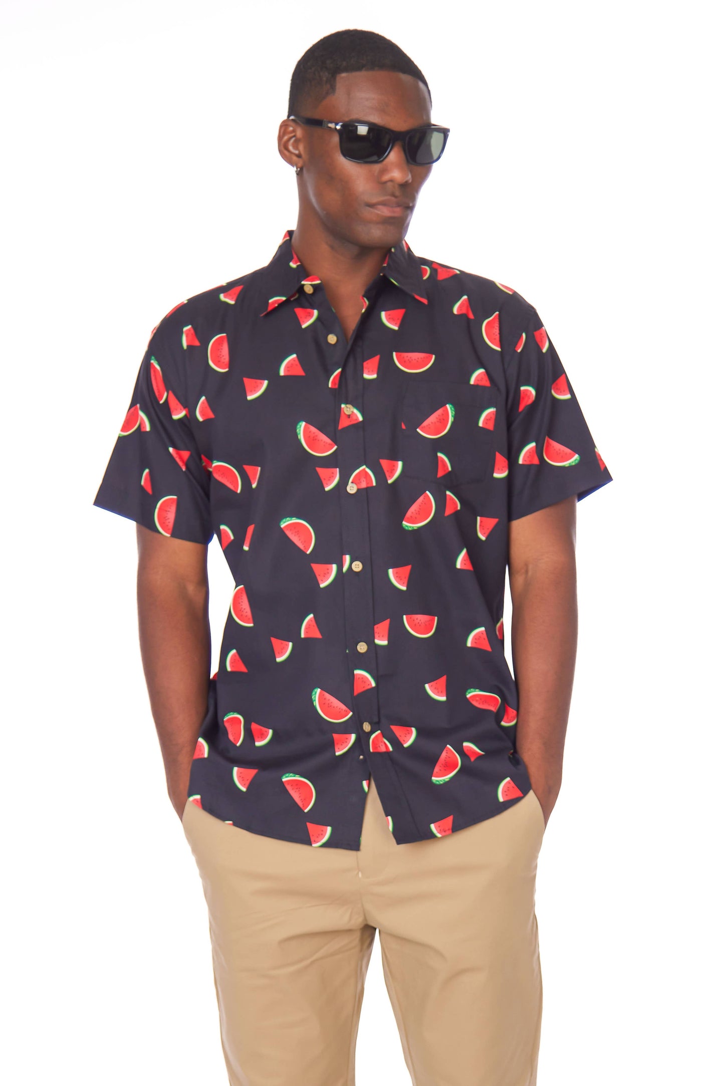 Hawks Bay Men's Printed short Sleeve Cotton Shirt
