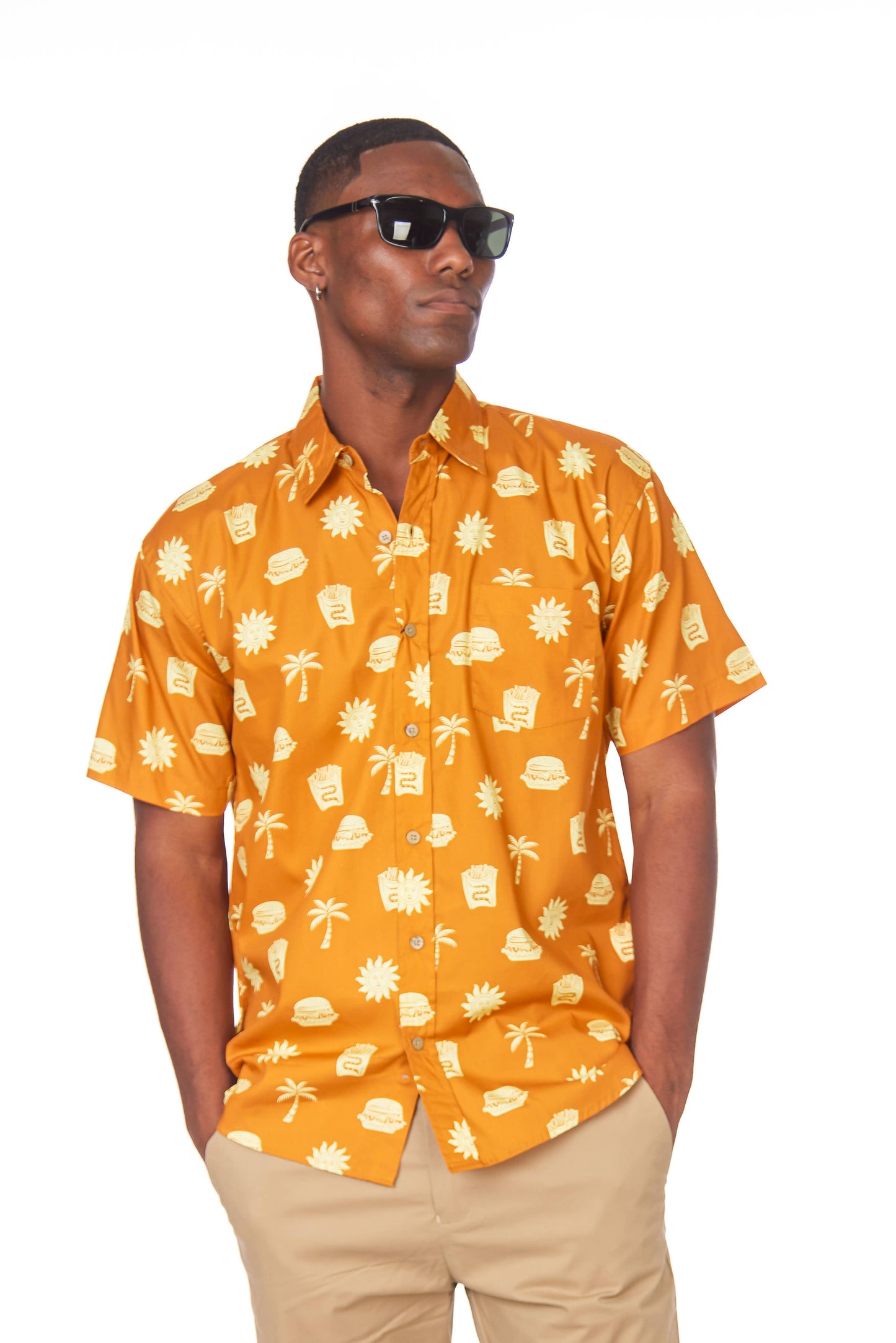 Hawks Bay Men's Printed short Sleeve Cotton Shirt
