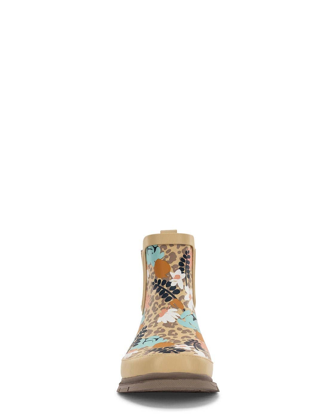 Western hide rain boot Women's Leopard Floral Chelsea Rain Boot - Taupe