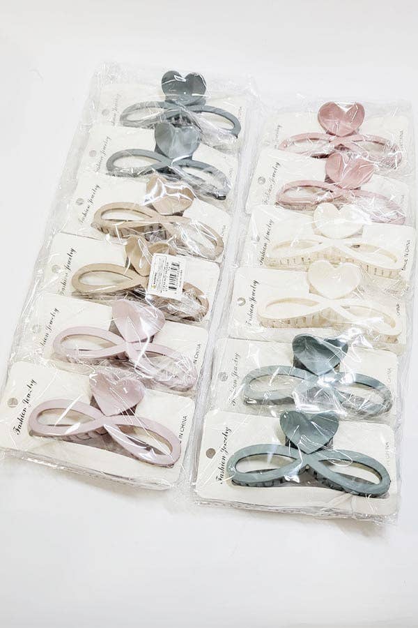 Matte Color Infinity Shaped Hair Claw Clip