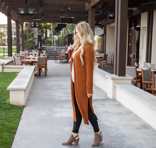 Split Hem Duster Cardigan