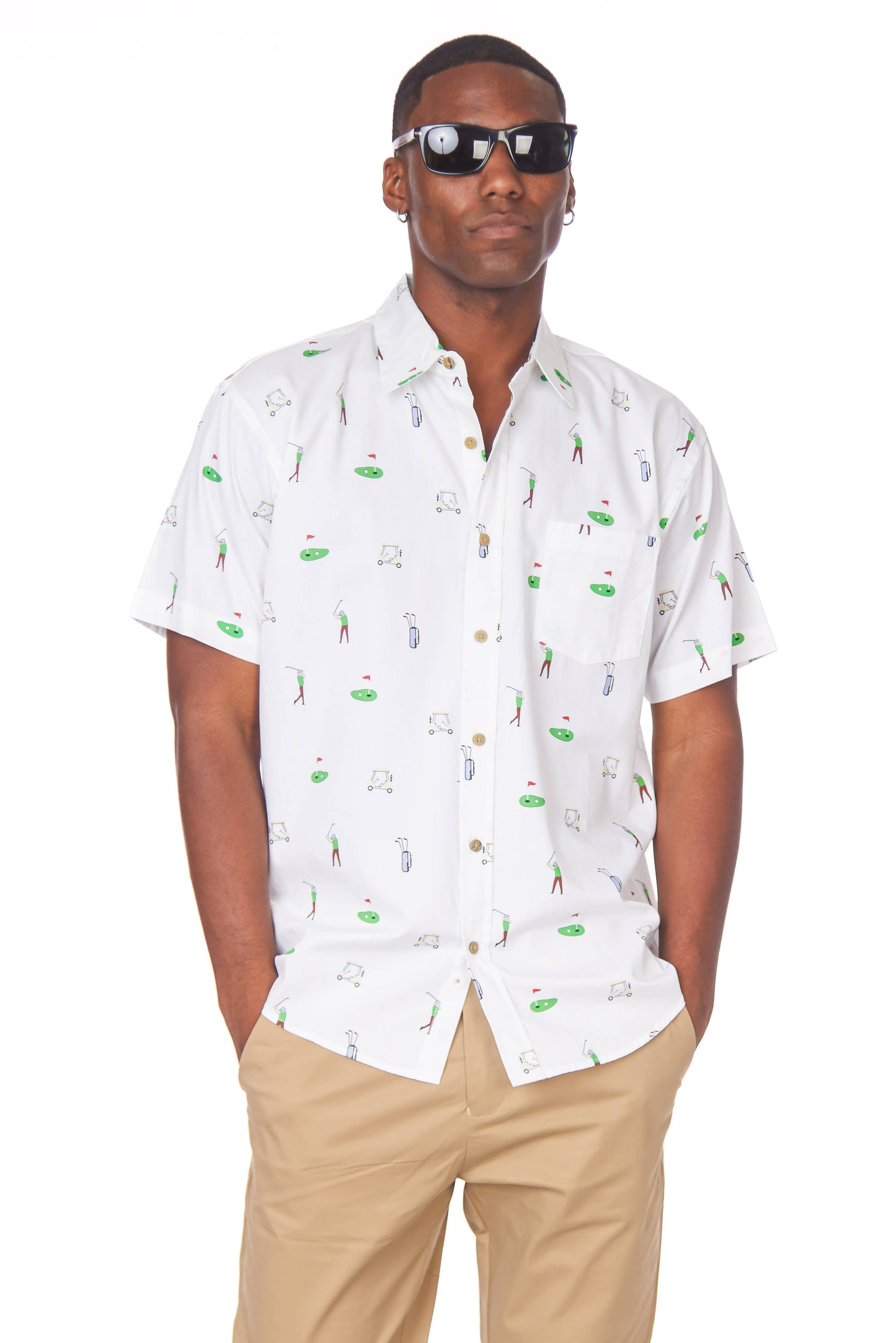 Hawks Bay Men's Printed short Sleeve Cotton Shirt