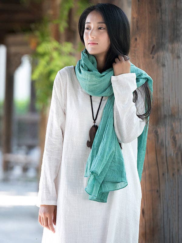Vintage Solid Ramie Cotton shawl wrap