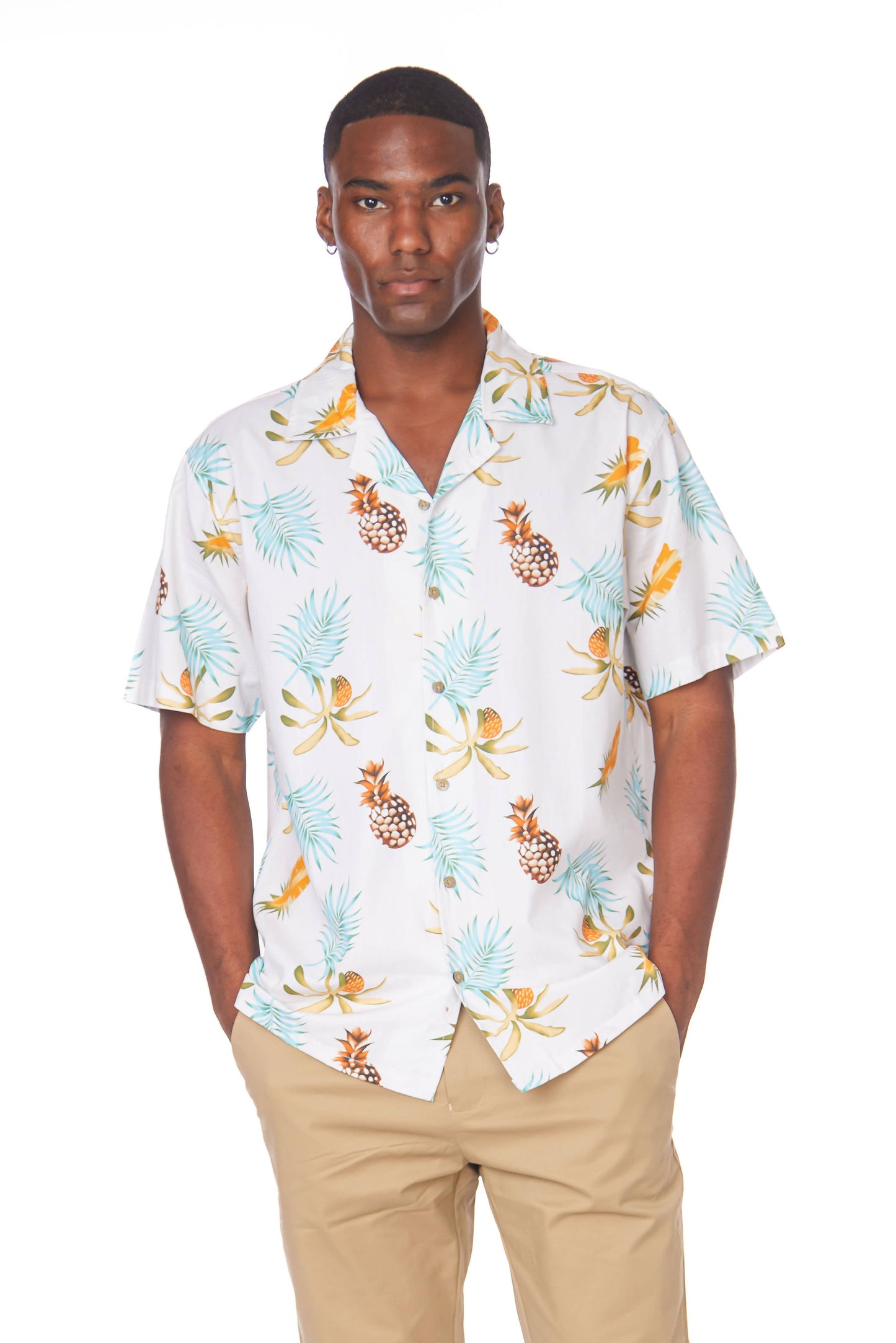 Hawks Bay Men's Printed short Sleeve Cotton Shirt