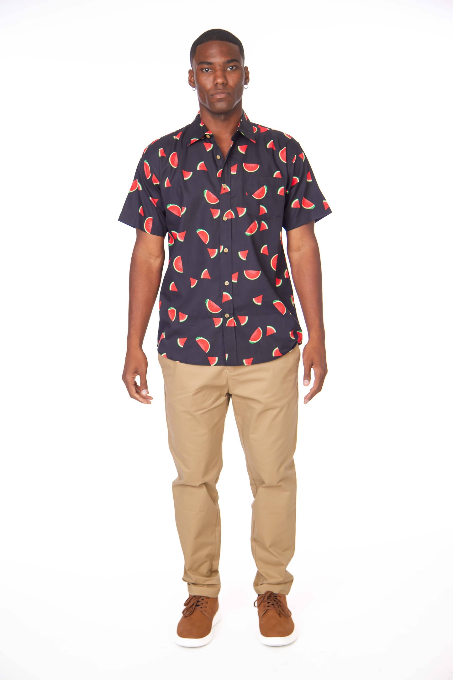 Hawks Bay Men's Printed short Sleeve Cotton Shirt