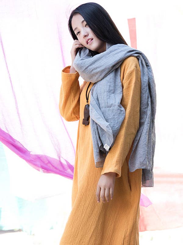 Vintage Solid Ramie Cotton shawl wrap
