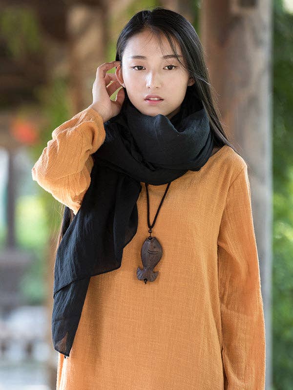Vintage Solid Ramie Cotton shawl wrap