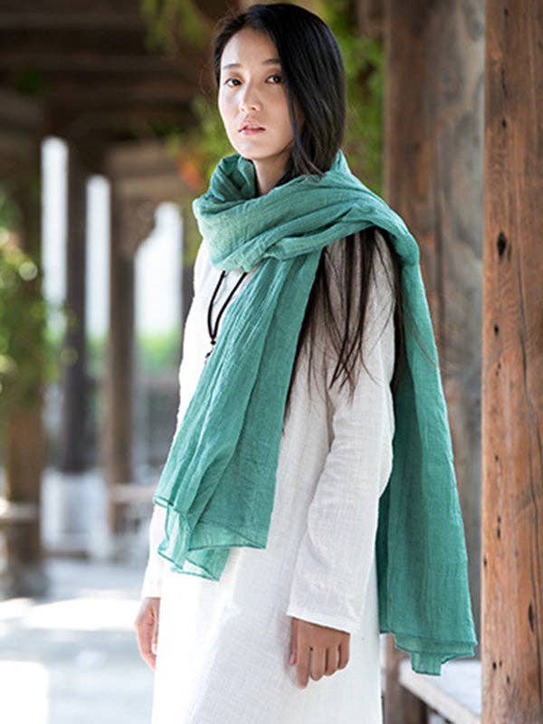 Vintage Solid Ramie Cotton shawl wrap