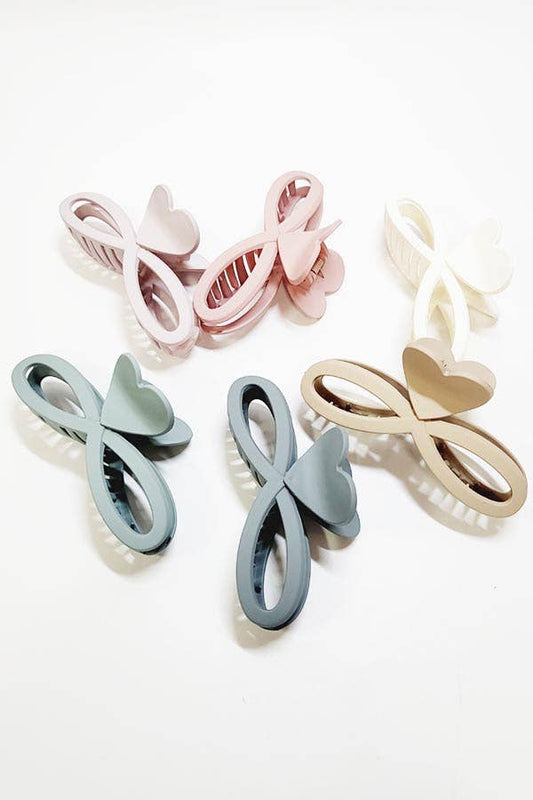 Matte Color Infinity Shaped Hair Claw Clip