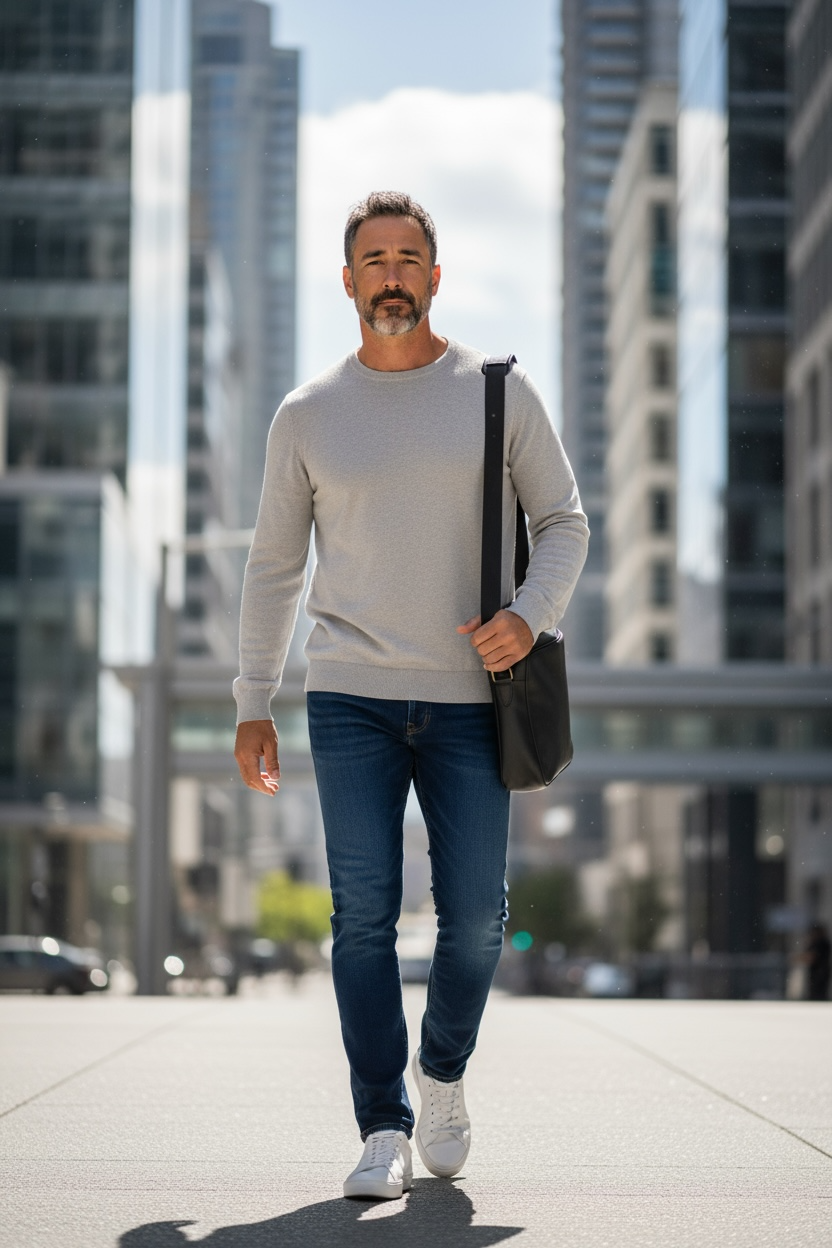 Blend Cotton Crew Sweater