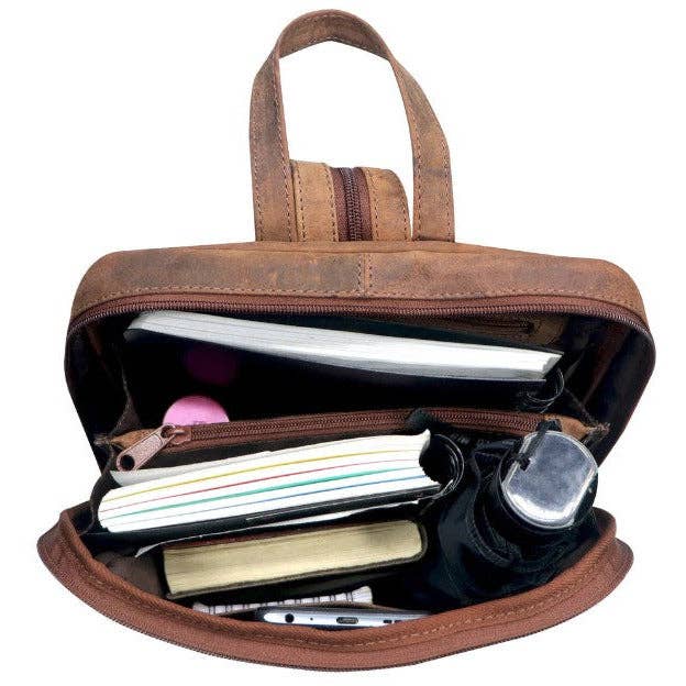 Green wood Leather Backpack Anna GW193042