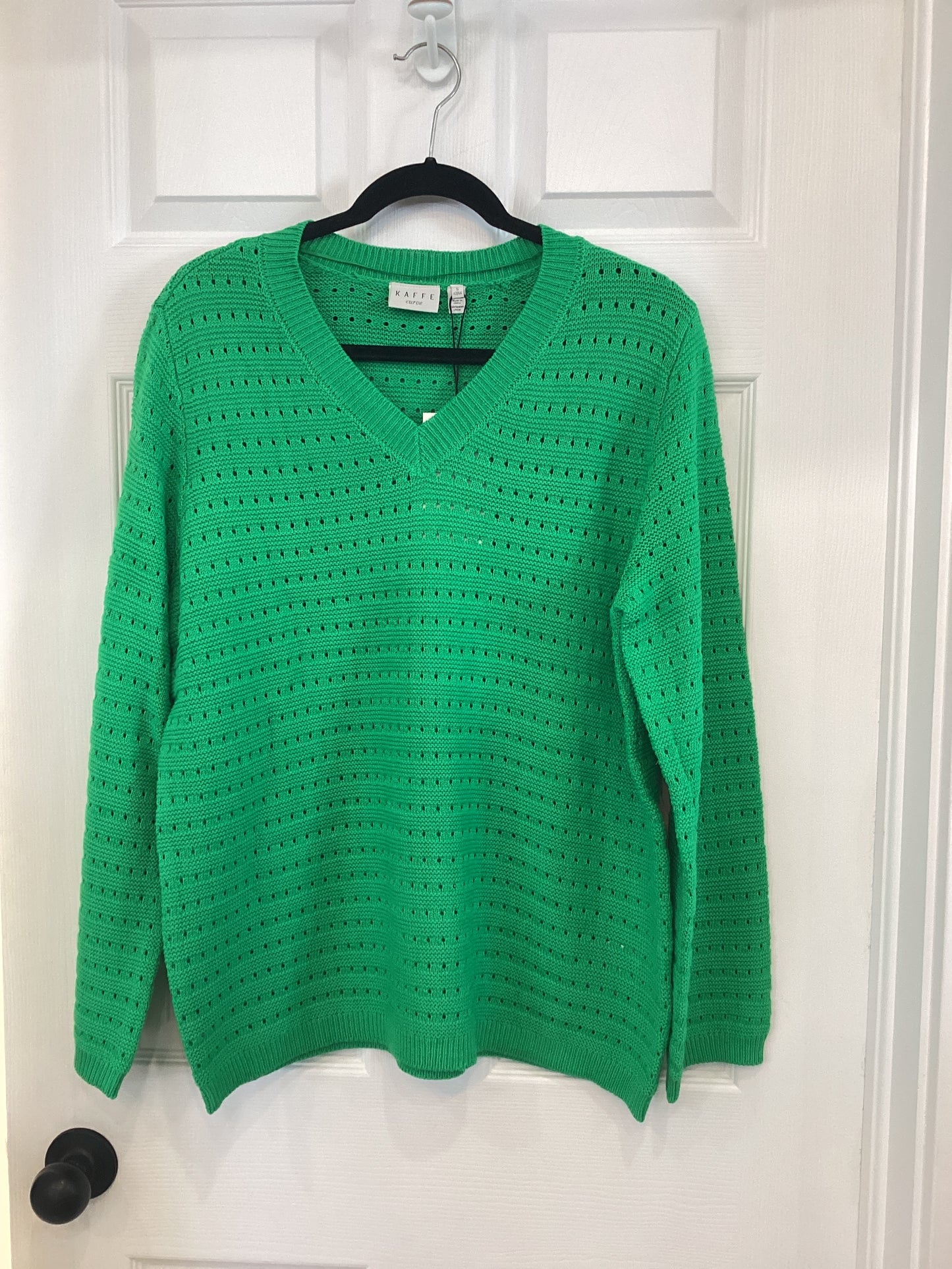 KC Metty knitted pullover v neck green