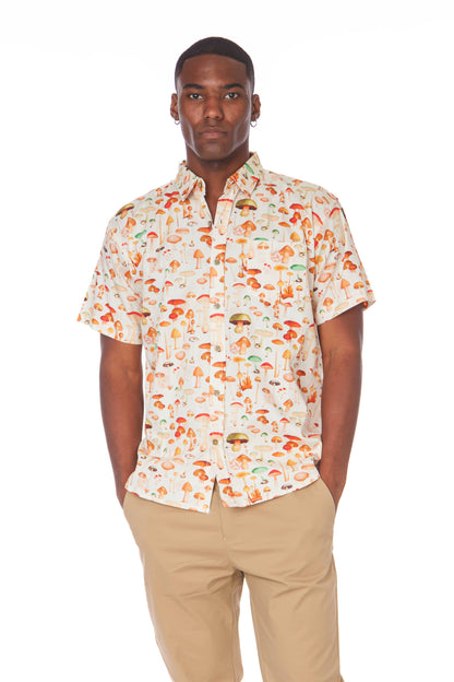 Hawks Bay Men's Printed short Sleeve Cotton Shirt