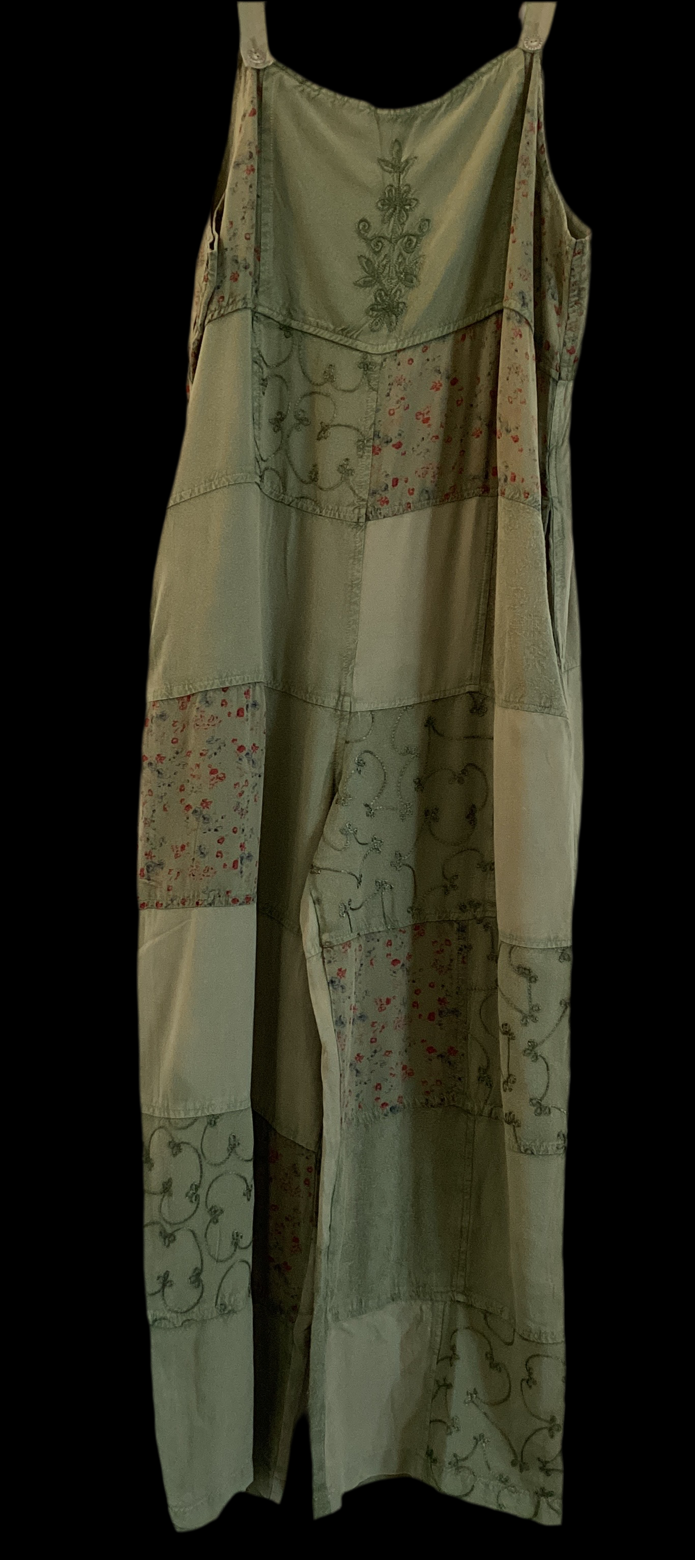 Papillon overalls patchwork green