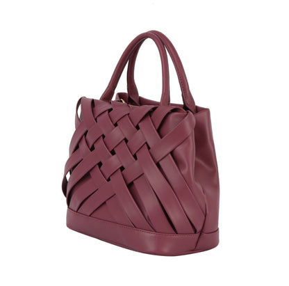 Calin woven detailed top handle small tote vegan purse