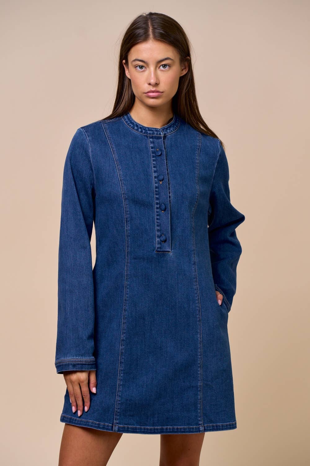 Lalavon Long Sleeve Denim Dress