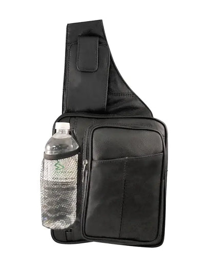 Roma leather Sling purse with water bottle and phone holder
