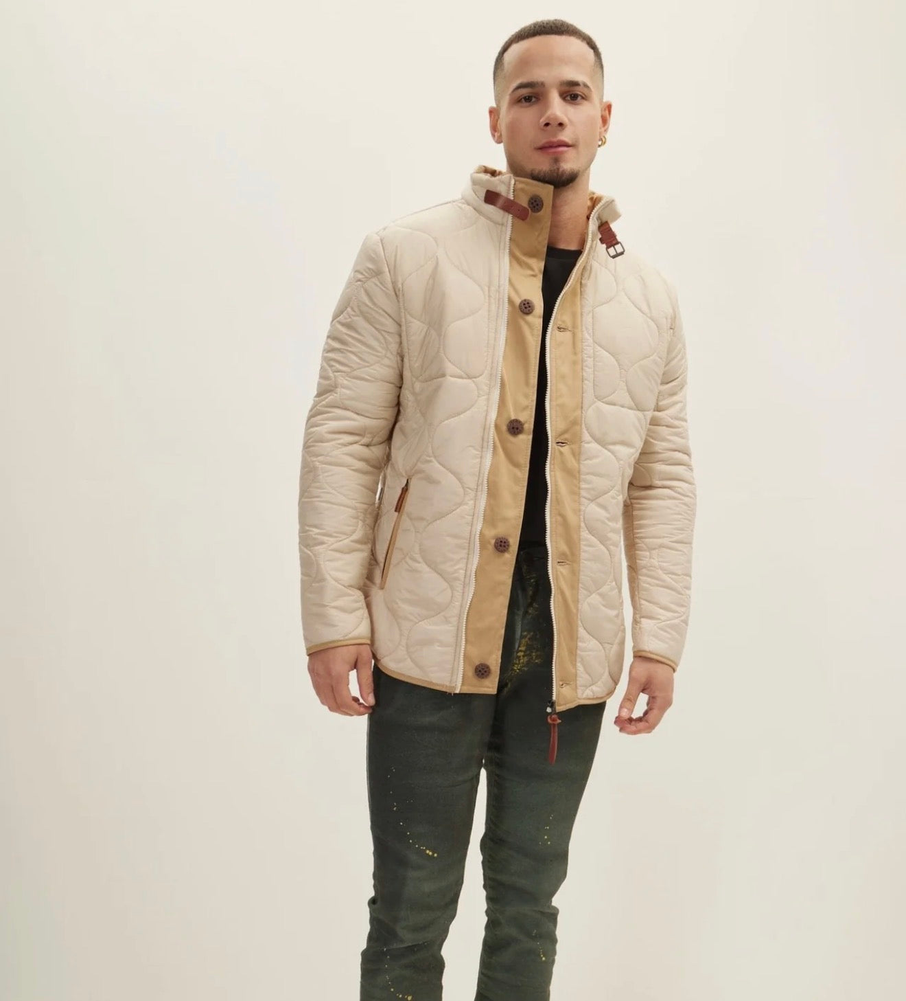 Ron Tomson Light Padded Zipper-Up Coat