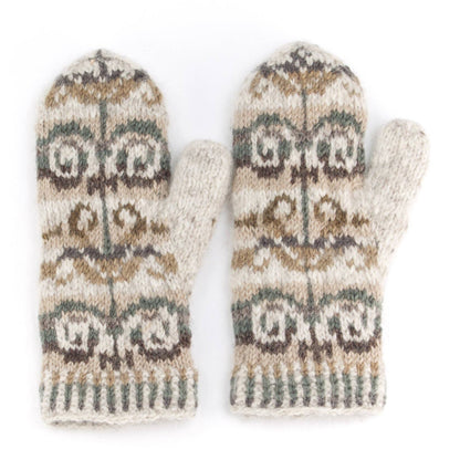 Natalia Wool Mittens with Fair Isle Knit Pattern