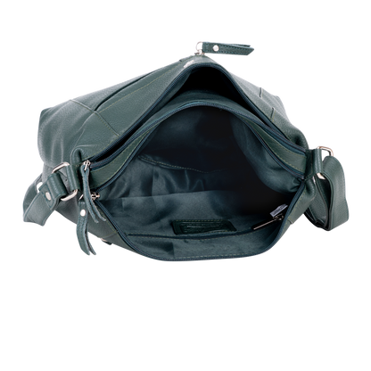 Green wood Leather Crossbody Bag Tressa – Stylish & Functional