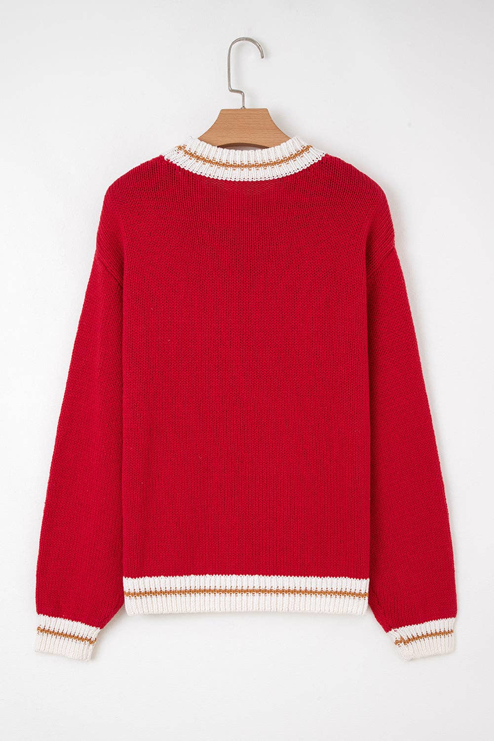 Red MERRY Drop Shoulder Holiday Knit Sweater