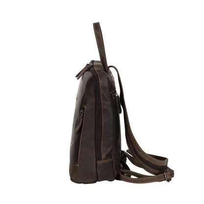 Green wood Leather Backpack Anna GW193042