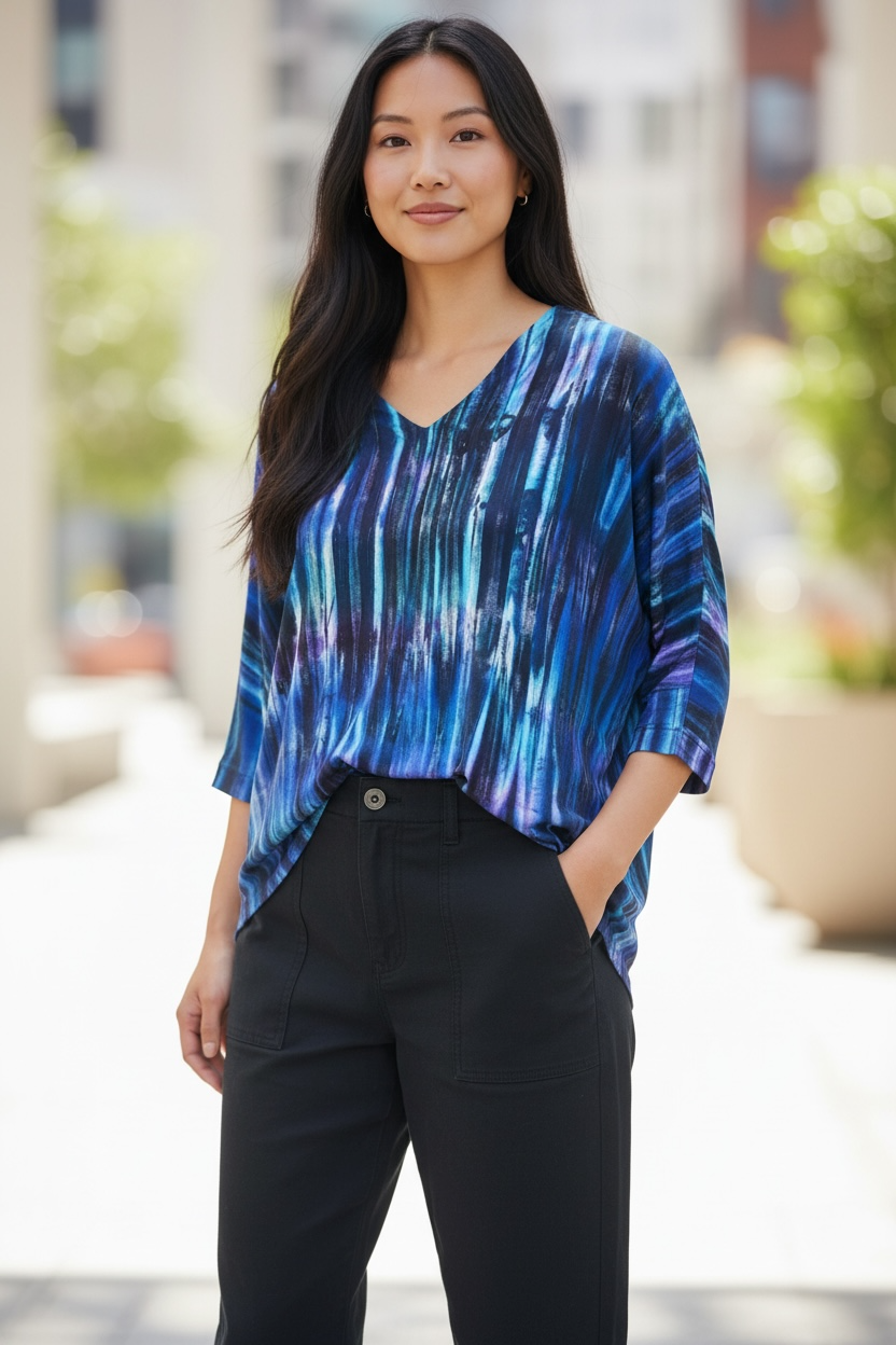 Papa Purple blouse with pockets and arm tie