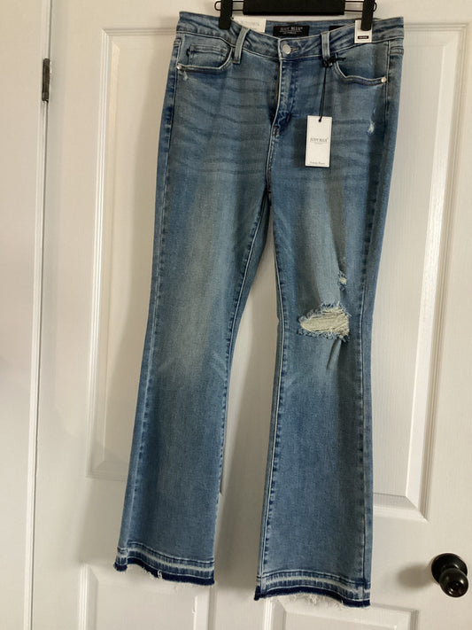 Judy blue 88632 mid rise boot cut distressed raw hem