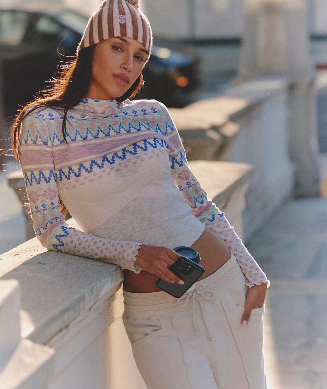 Free people printed hooded breathe easy