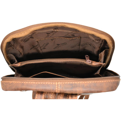 Green wood Leather Backpack Anna GW193042