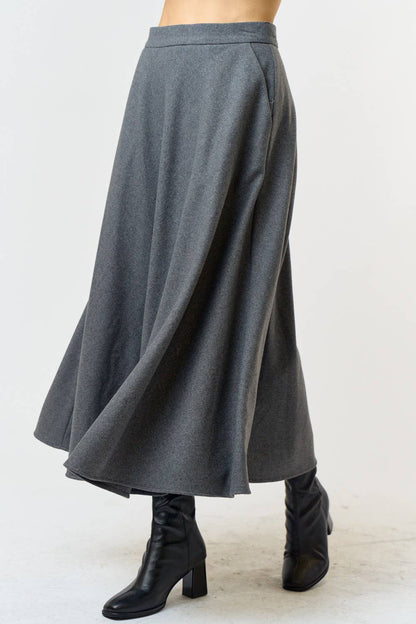 Lalavon WOOL FLARED MIDI SKIRT