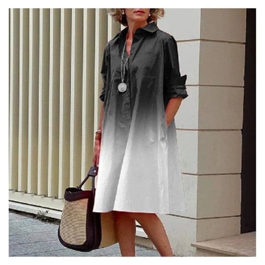 Ombre Long Sleeved Midi Dress