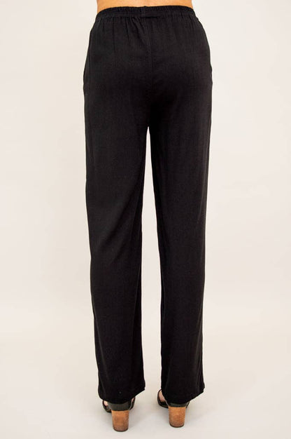 Blue sky Bella Pant, Black, Linen Bamboo