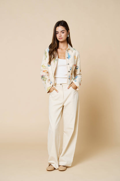 Lalavon Barrel Cotton Pants With Pockets