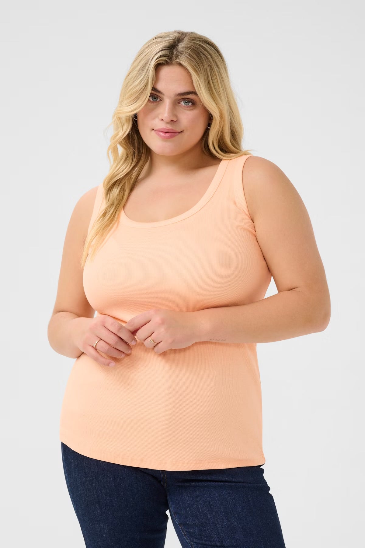 Kaffe carina tank top peach nectar