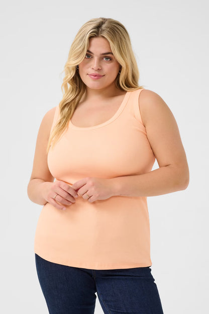 Kaffe carina tank top peach nectar