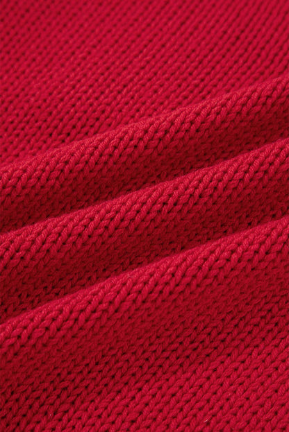 Red MERRY Drop Shoulder Holiday Knit Sweater