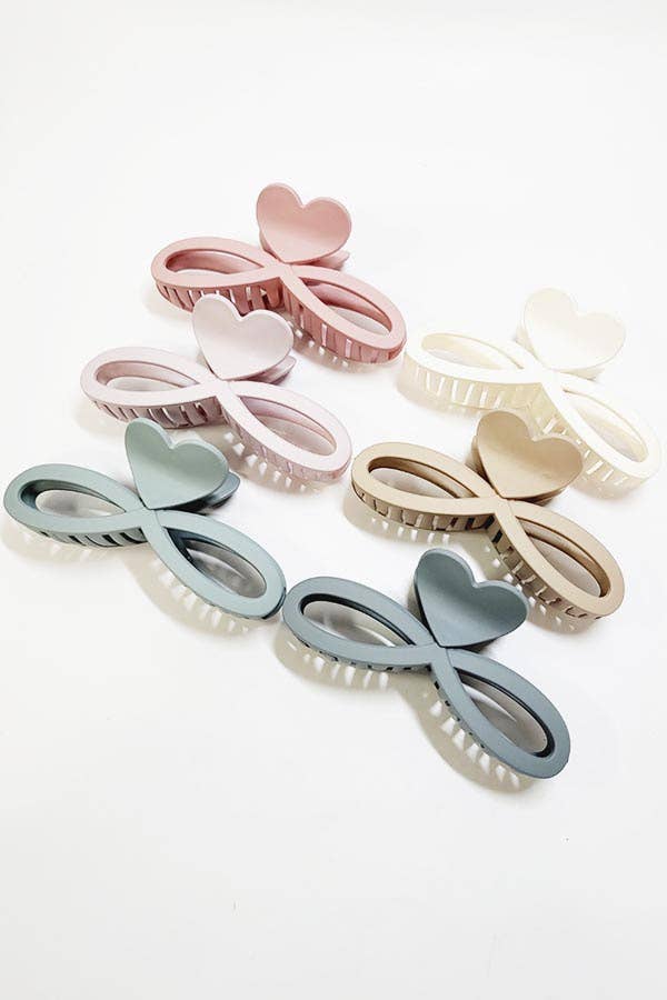 Matte Color Infinity Shaped Hair Claw Clip