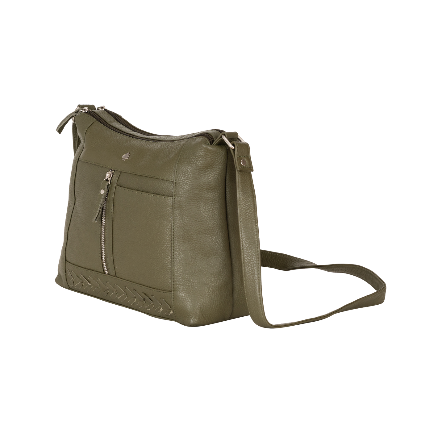 Green wood Leather Crossbody Bag Tressa – Stylish & Functional