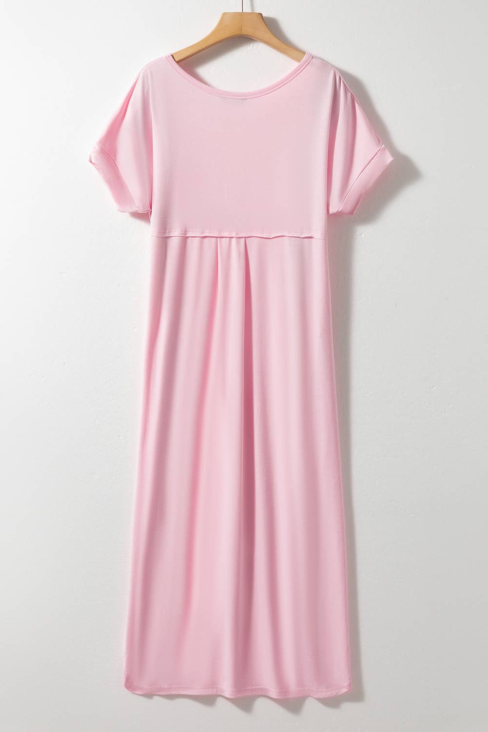 Lovesoft V Neck Hidden Pocket Splits Maxi T-shirt Dress