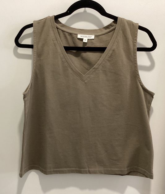 Wishlist Cotton V-neck Tank olive