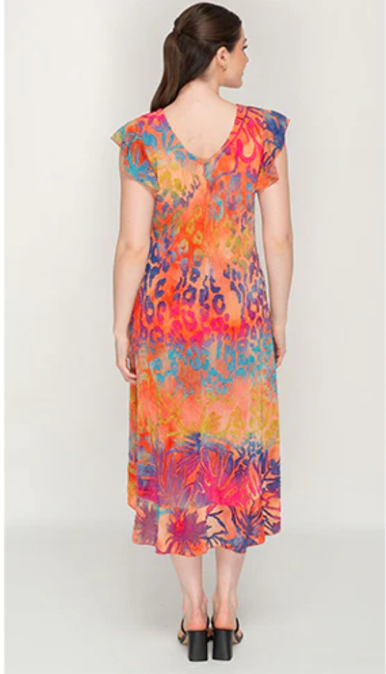 Miss Nikky Cap Sleeve colorful dress Dress 1035