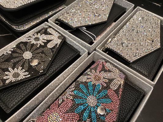 JK bling flower power card purse