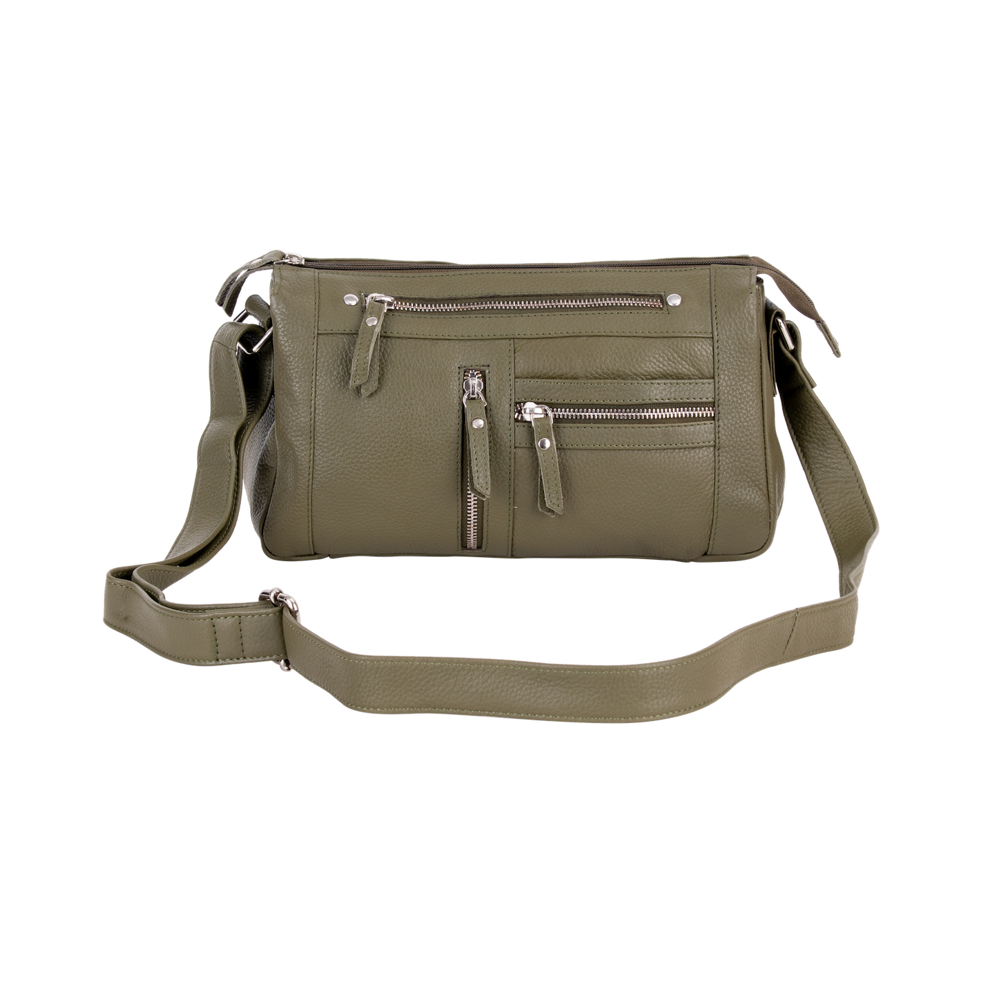 Green Wood  Leather Crossbody Bag – Stylish, Functional & Time