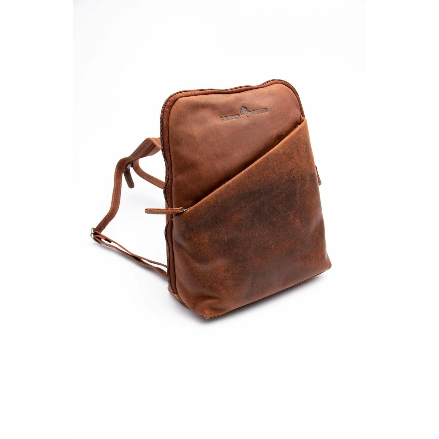 Green wood Leather Backpack Claire GW658816