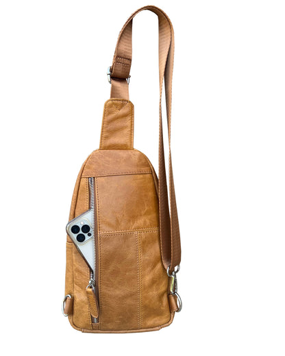 Roma Leather Sling bag with adjustable shoulder strap