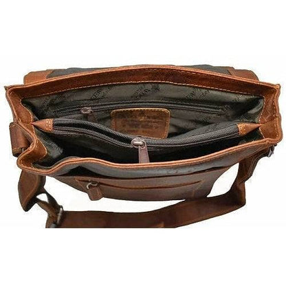 Green wood Leather Shoulder Bag Torquay - GW836