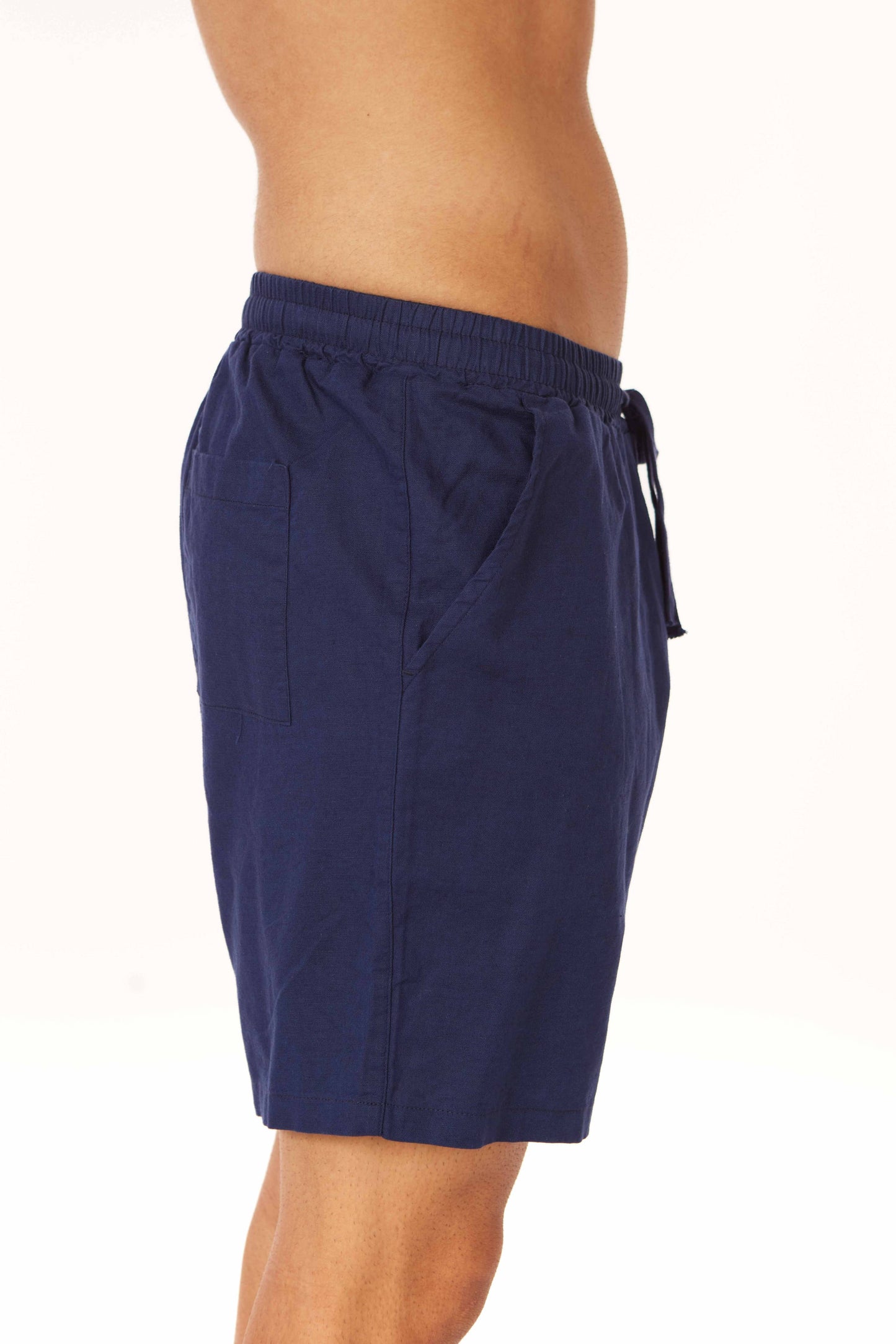 Hawks Bay Men's Linen blend Shorts Navy