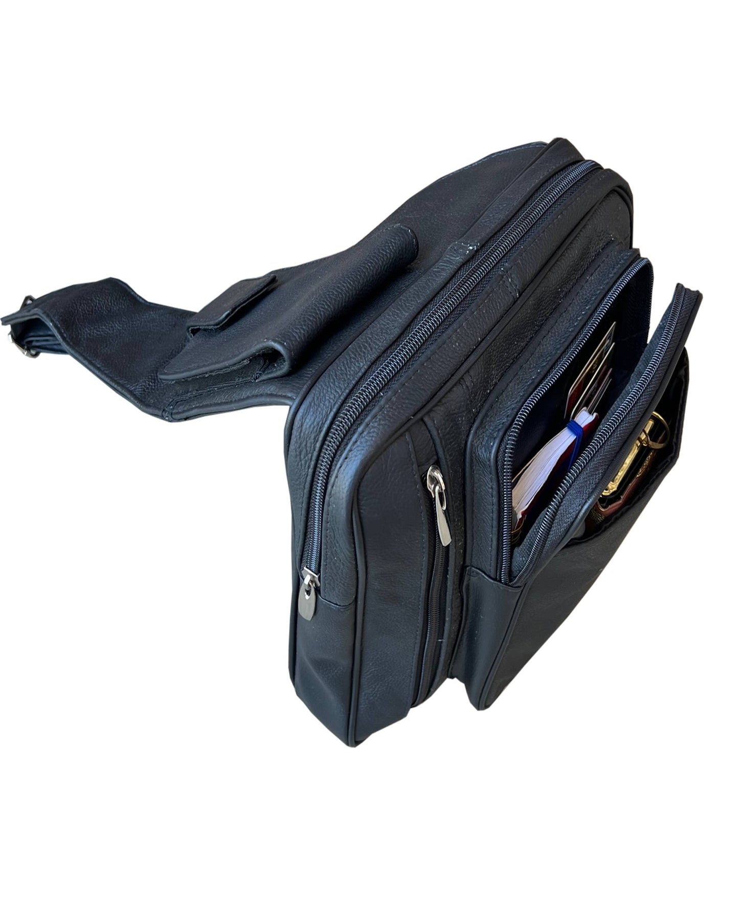 Roma leather Sling purse with water bottle and phone holder